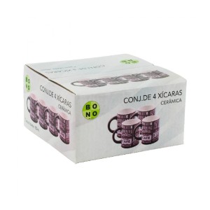 CONJUNTO DE 4 XÍCARAS CERÂMICA CAFÉ