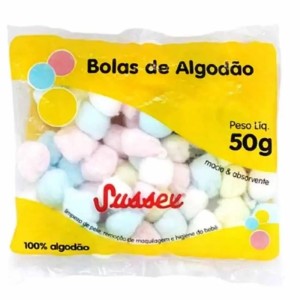 BOLAS DE ALGODÃO COLORIDO 50G SUSSEX