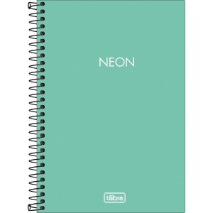CADERNO ESPIRAL CP 1/4 SEM PAUTA NEON TURQUESA 80F TILIBRA