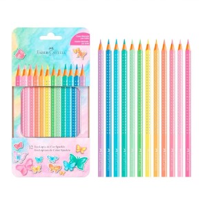 ECOLAPIS DE COR TRIANGULAR SPARKLE 12 CORES FABER-CASTELL