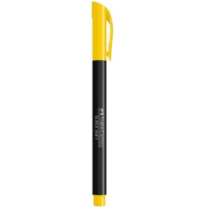 CANETA BRUSH PEN HIDROGRÁFICA SUPER SOFT AMARELO FABER CASTELL
